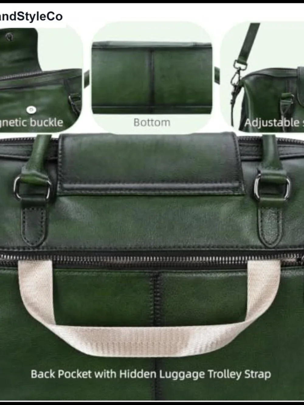 Genuine Leather Satchel Shoulder Bag Medium Vintage Tote